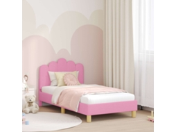 Vidaxl Estrutura De Cama Infantil Com Cabeceira Rosa 80 X 160 Cm