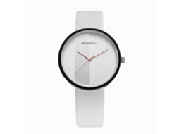 Relógio de Pulseira Feminino de Quartzo Simples Estilo Moderno com Pulseira de Couro Pu (branco)