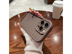 Capa Para Iphone 17air Marrom Bambu Alto Olho Rosa Fosco