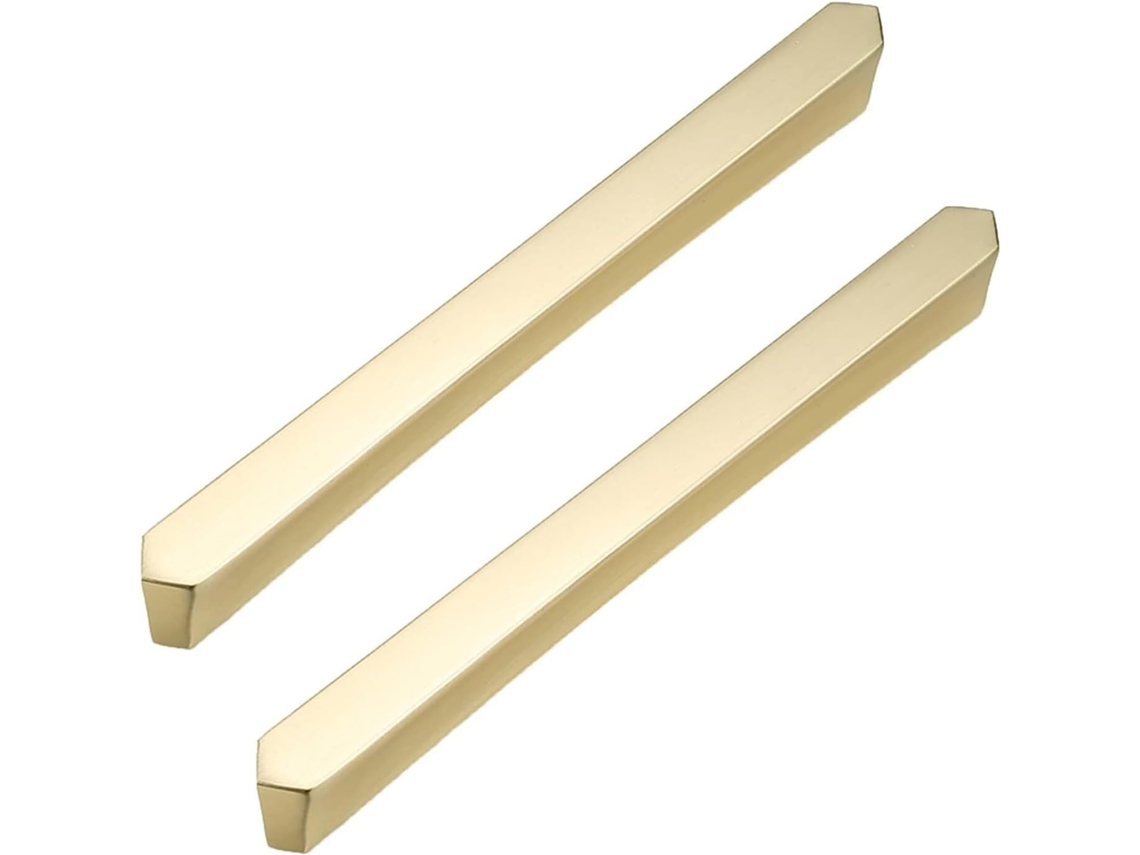 Conjunto De 2 Puxadores Dourados Para Armários, Gavetas E Portas, Em Liga De Zinco, Com Parafusos, Para Cozinha, Cômoda