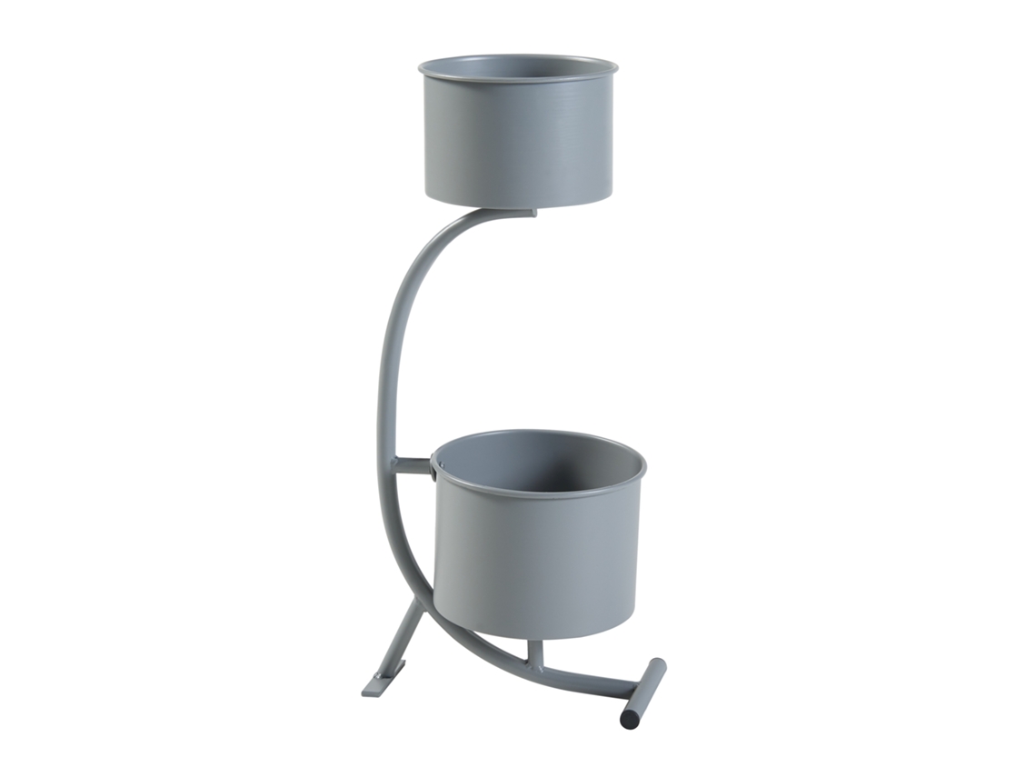 Suporte para Plantas Almelo em Forma de C Metal 63X29X21Cm Cinzento [EN.CASA].