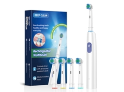 Escova De Dentes Elétrica, Branca 4 Cabeças De Escova (um Pacote)