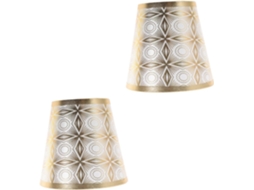 Conjunto De 2 Abajures Pequenos Dourados Para Luminária De Mesa - Acessório Decorativo
