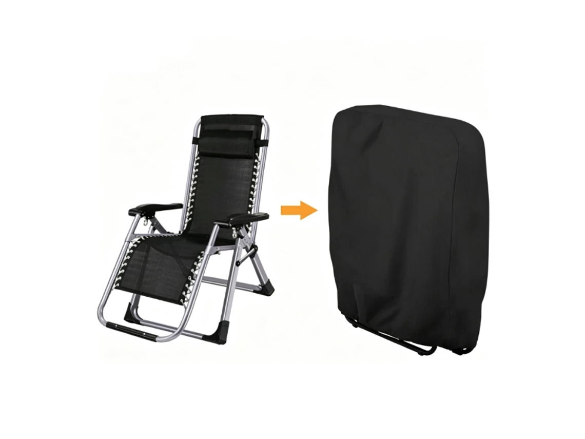 Capa protetora contra poeira para cadeira de descanso dupla de exterior, impermeável, resistente ao sol e às intempéries, 71 × 110 cm