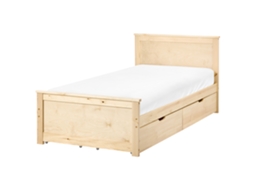 Cama Con 4 Cajones Beliani Dauphin De Madera De Pino Marrón 99x206x82