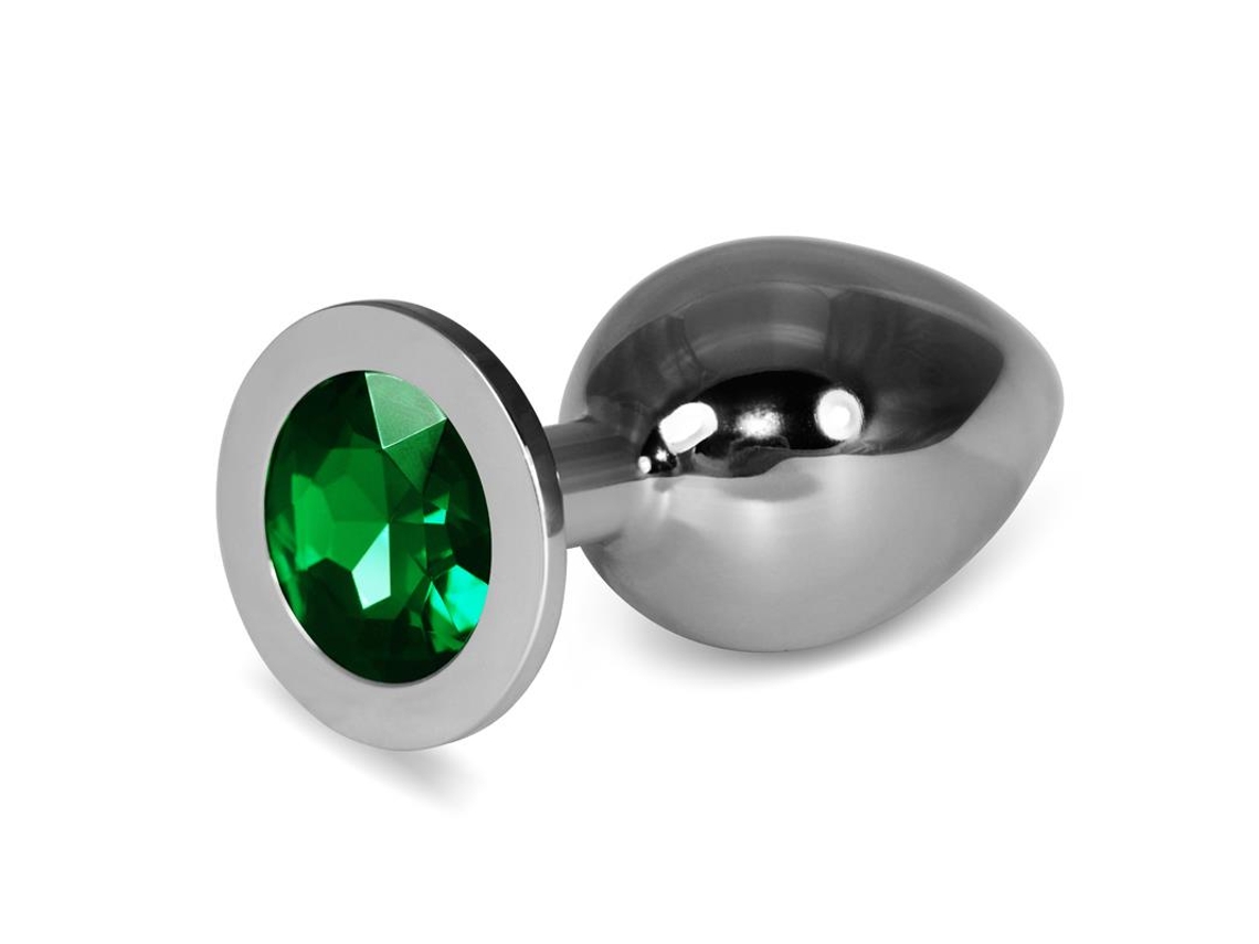 Plug Anal De Metal Rosebud Clássico Com Joia Verde Tamanho L LOVETOY