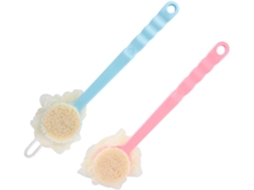 Conjunto De 2 Escovas Banho Com Cabo Longo E Estampa Floral Para Alcançar Áreas Fácil Acesso Limpar