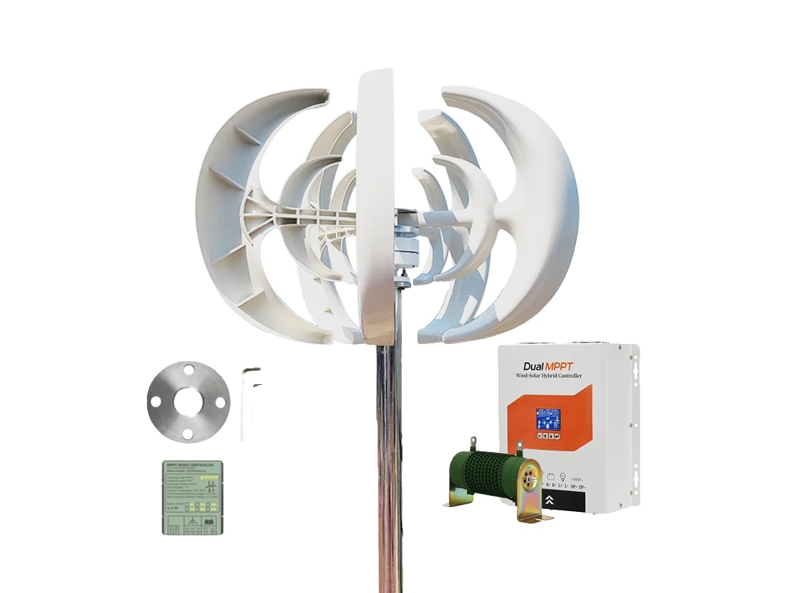 Gerador Eólico De Eixo Vertical, Carregamento Dual Mppt, Sistema Off-grid, 12v Com Dmppt