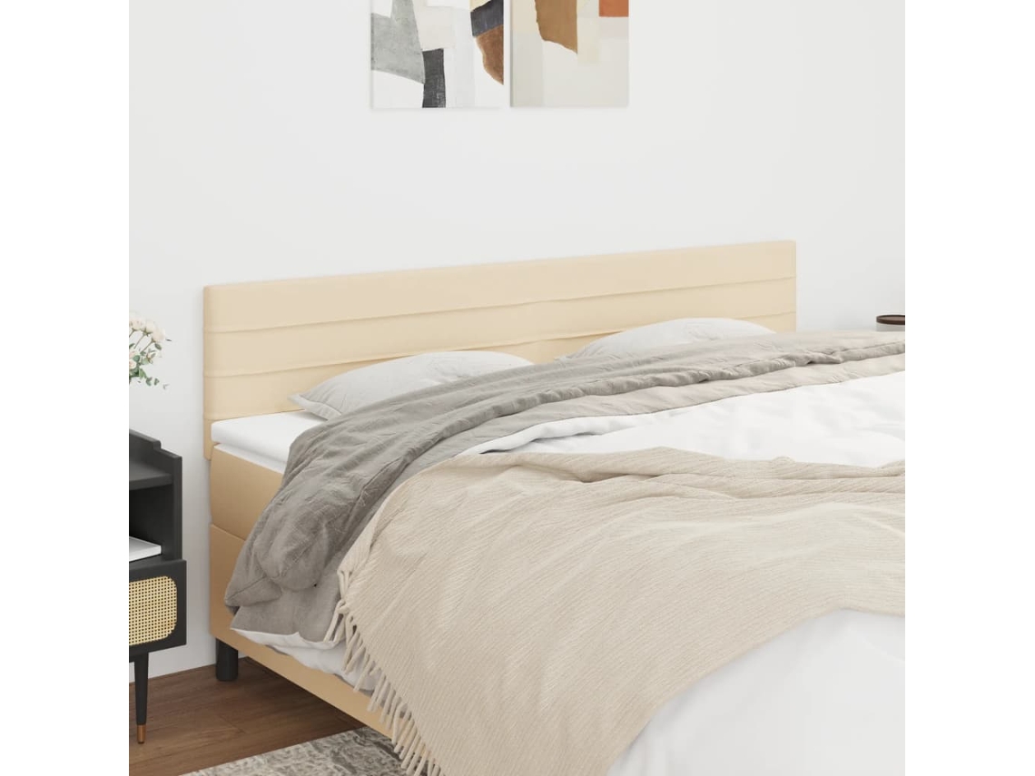 Vidaxl Cabeceiras Creme 160x5x78/88 Cm Tecido
