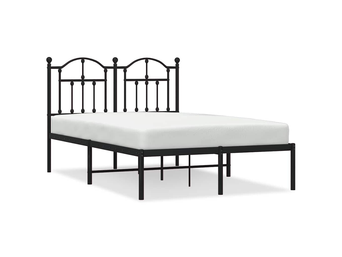 Estrutura de Cama com Cabeceira Metal Preto MAISON EXCLUSIVE 120x200 cm