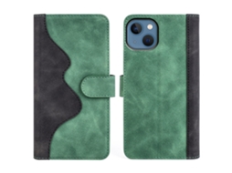 Capa Para Iphone 14 Pele Sintética Verde