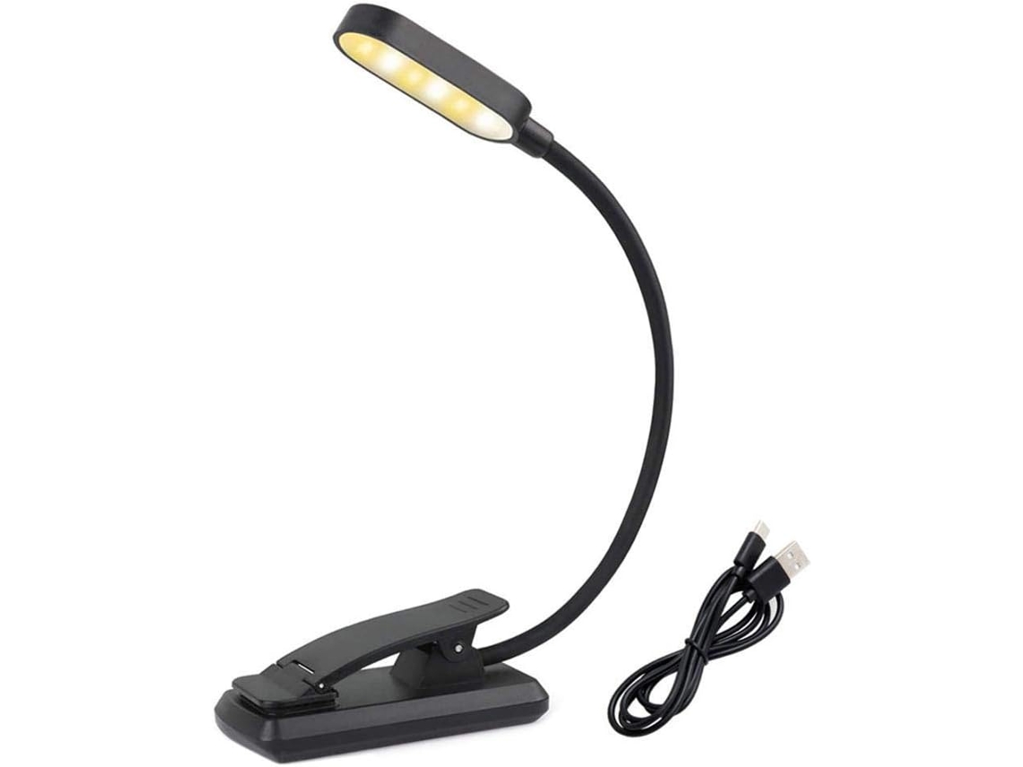 Luminária De Leitura Faruxue Com Clipe, Recarregável Via Usb, 9 Leds, Luminária De Mesa Led Com 3 Níveis Brilho