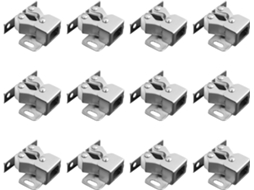 Conjunto De 12-travas Mola Com Roda Dupla E Rodízios Para Portas Armários Mikikit, Zincadas, Para Armários E Guarda