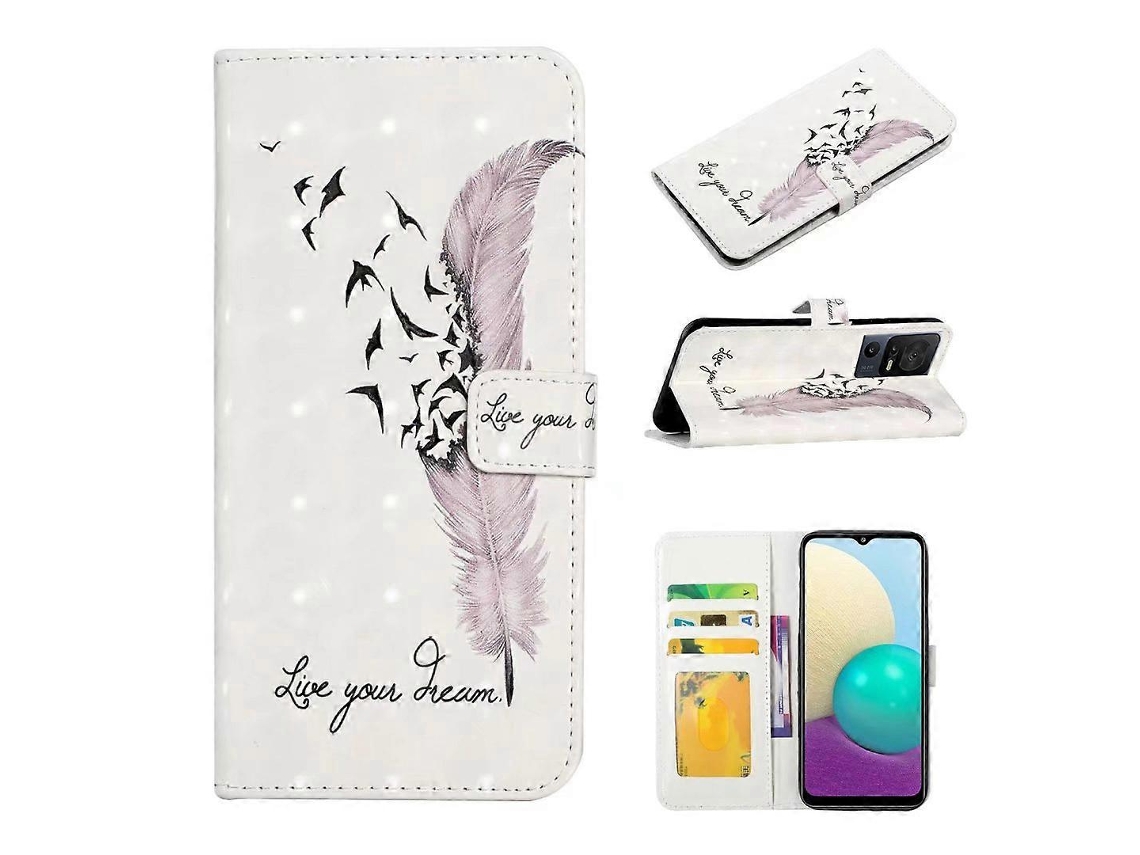 Capa De Couro Para Celular Com Desenho 3d Em Relevo A Óleo