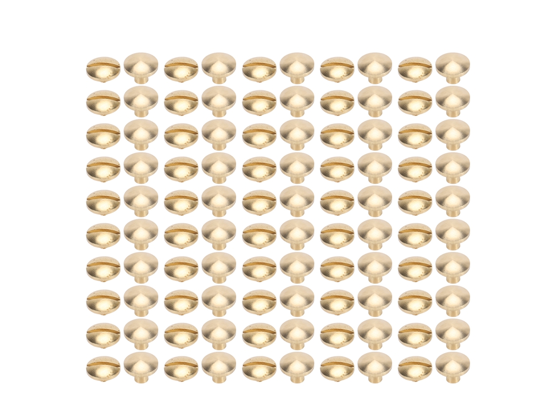 50 Parafusos Clavos De Couro Com Cabeça De Arco Para Encadernação 10x5mm E Parafusos Ranhurados