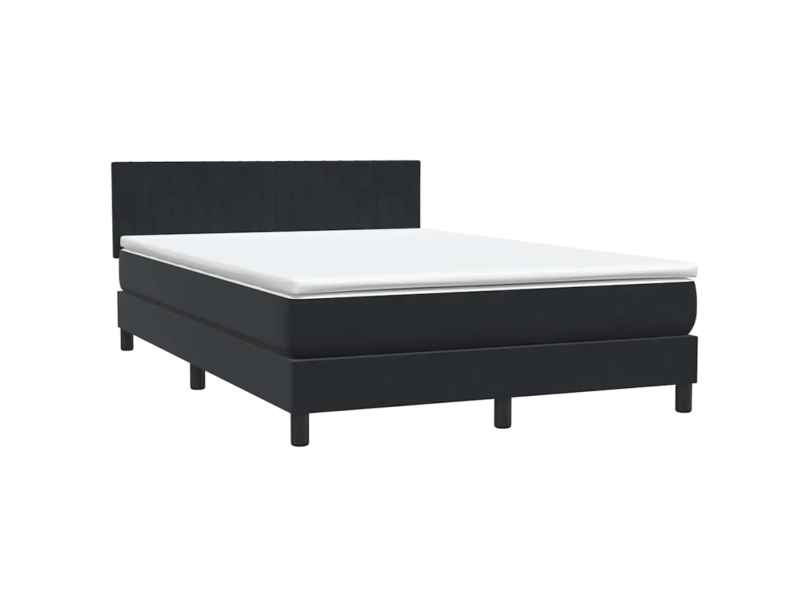 Cama com Molas/colchão 160x210 Cm Veludo Preto MAISON EXCLUSIVE