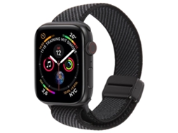 Bracelete para Apple Watch 42/41/40/38mm Nylon Elástico Bicolor com Fivela Magnética Preto e Cinza XIAOMOYU