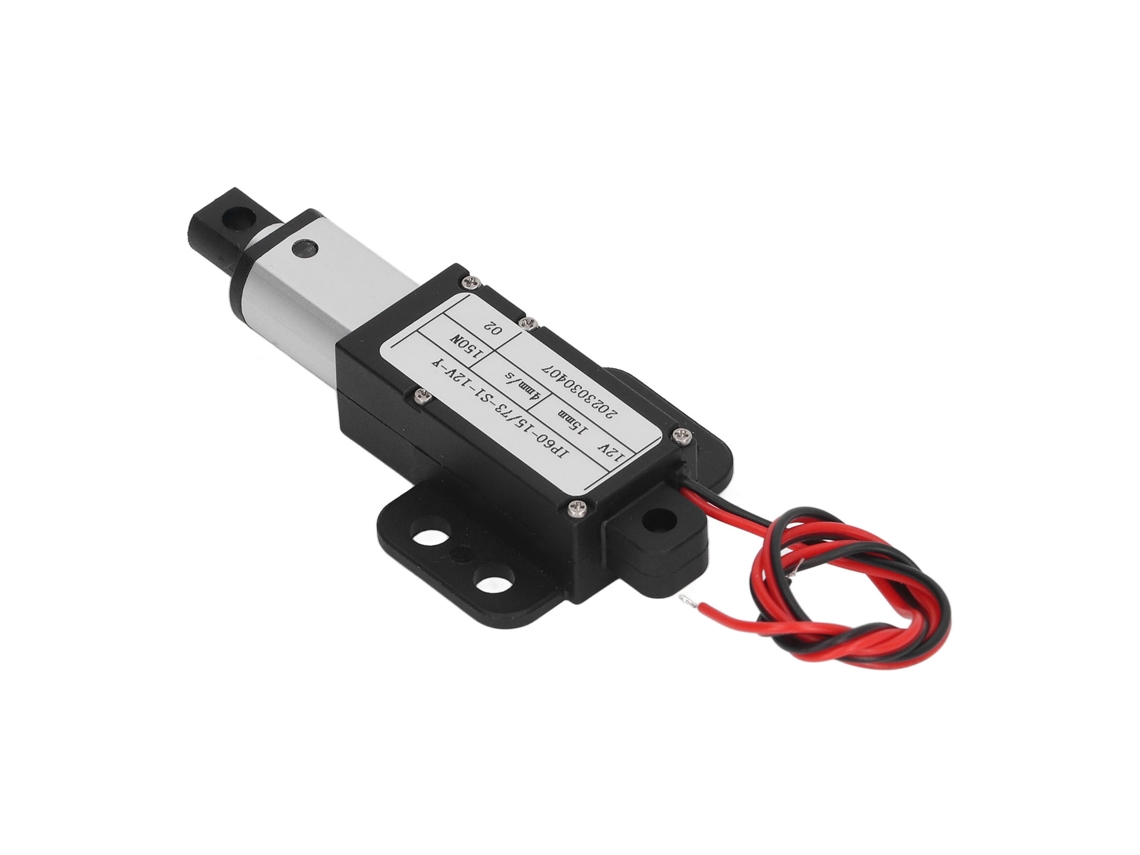 Atuador Linear Elétrico Micro 150n 15mm Curso Alumínio Ip60 12v Para Indústria Médica Agrícola
