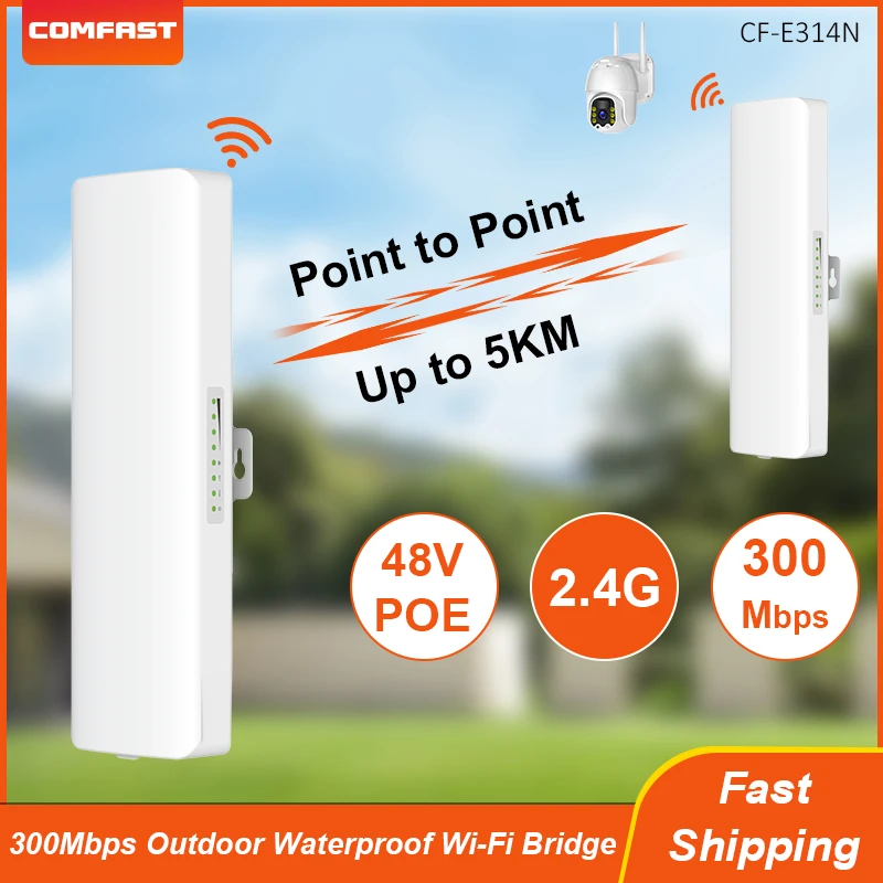 (cf-e314nv2 3-5km) Repetidor Wi-fi Externo De 300 Mbps Com Alimentação Externa