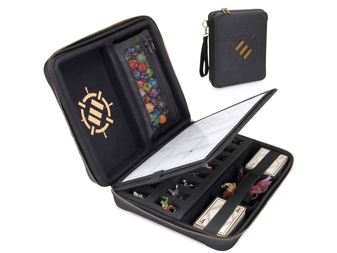 Estojo Organizador Para Jogos De Rpg Enhance Gaming Caixa De Armazenamento Para Jogos De Mesa, Preto