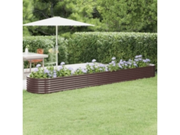 Vidaxl Canteiro Elevado Jardim 440x80x36cm Aço Galvanizado Castanho