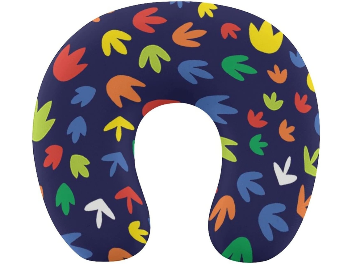 Almofada de Viag com Estampa Colorida Patinhos, Apoio para o Pescoço, Suporte Cervical em Espuma