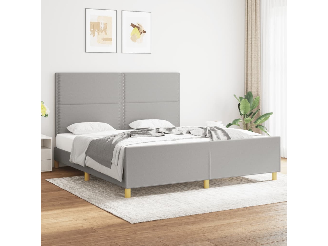 Vidaxl Estrutura de Cama Sem Colchão 180x200 Cm Tecido Cinzento claro