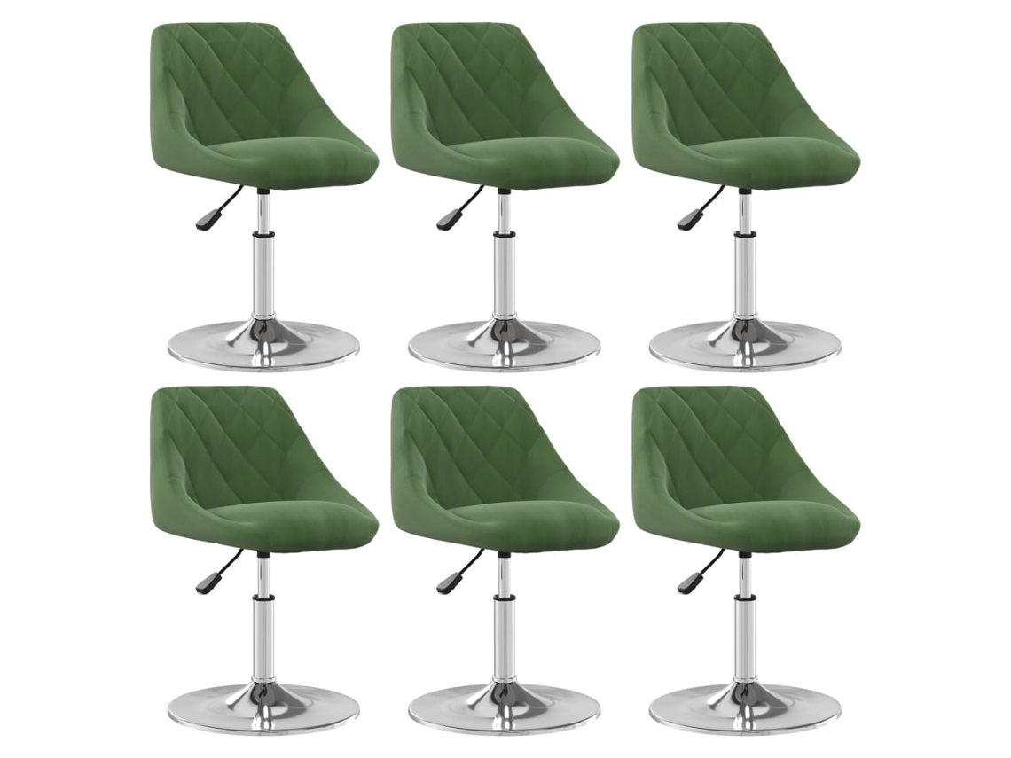 Conjunto 6 Cadeira De Jantar Vidaxl Verde Veludo (46 X 44 X 77.5 Cm)