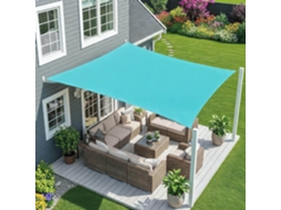 Para-sol Estilo Vela Tecido Retangular De 3x3m Com Proteção Uv, Ideal Para Uso Exterior, Pérgulas, Jardins E Varandas Azul