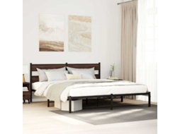 Vidaxl Cama Sem Colchão Com Cabeceira 200x200 Cm Carvalho Castanho