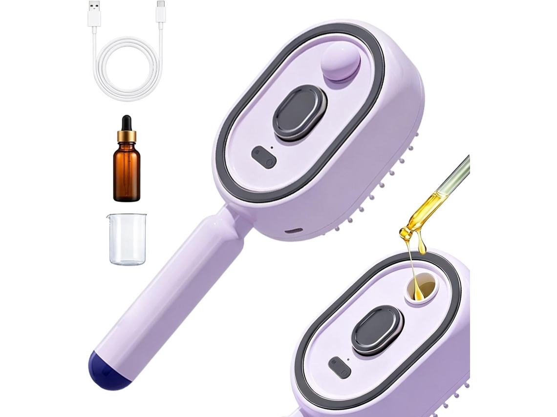 Escova De Cabelo A Vapor Pente Portátil Recarregável Com Almofada Ar E Luz Vermelha Elétrica Sem Fio Antifrizz Spray