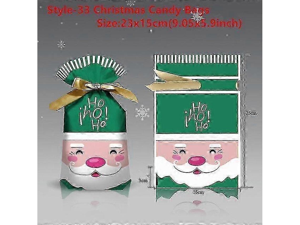 Sacos De Doces E Biscoitos De Natal, Design Verde Hoho, Embalagem Resistente, Para Festas E Presentes