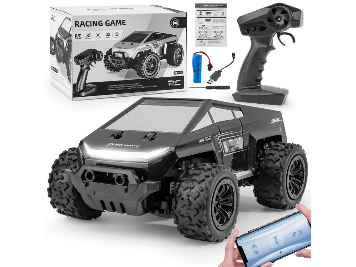 Carro Rc 2.4g Com Tração Nas Quatro Rodas, Caminhonete Off Road De Alta Velocidade, Brinquedo Telecomandado 1000 Mah Cuich (preto)