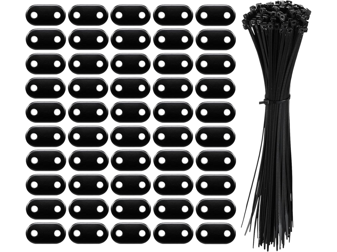 Conjunto De Tela De Privacidade, Abraçadeiras De Nylon, Suporte Com Fecho De Zíper De Alta Resistência.