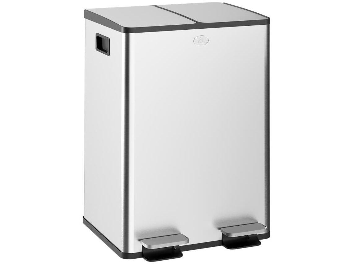 Cesto De Lixo Duplo 28l Cada, Tampas Soft Close, Baldes Internos Destacáveis E Alças Práticas Bga Store