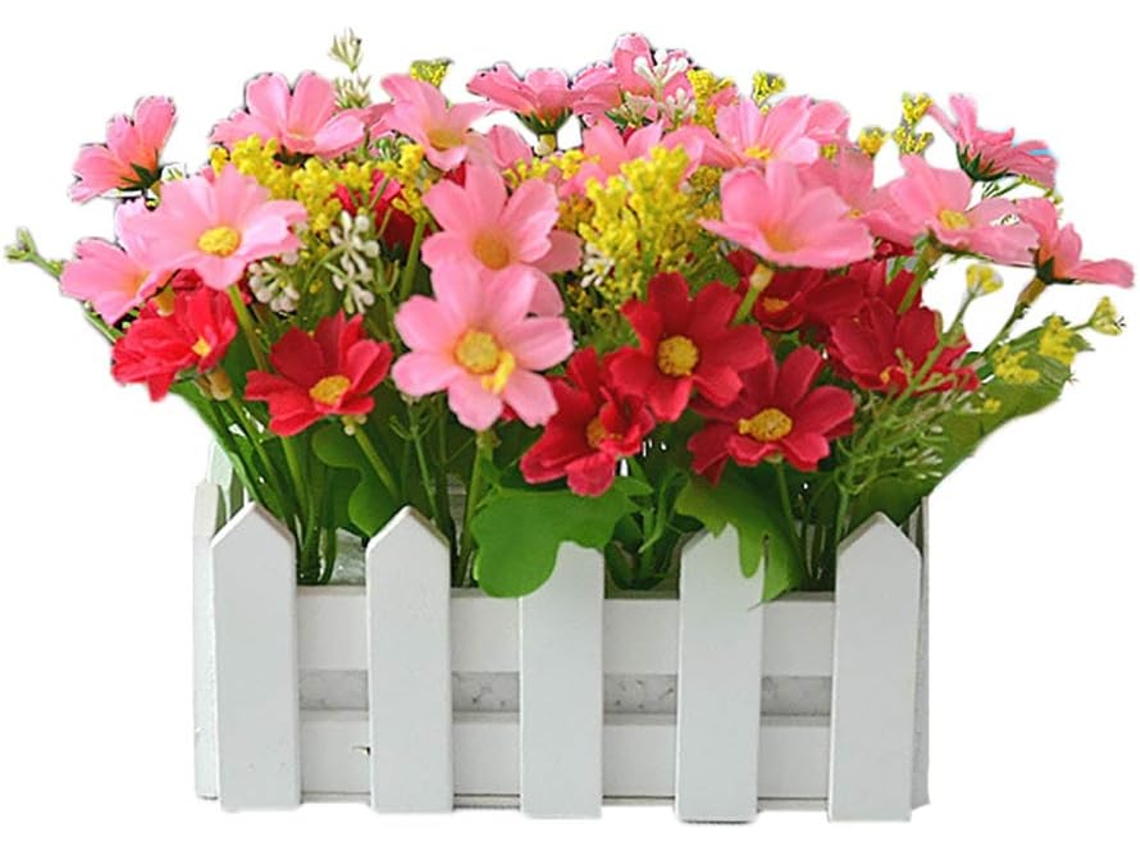 Flores Artificiais em Vaso, Flores Artificiais Amarelas e Brancas. AQUAFORGE
