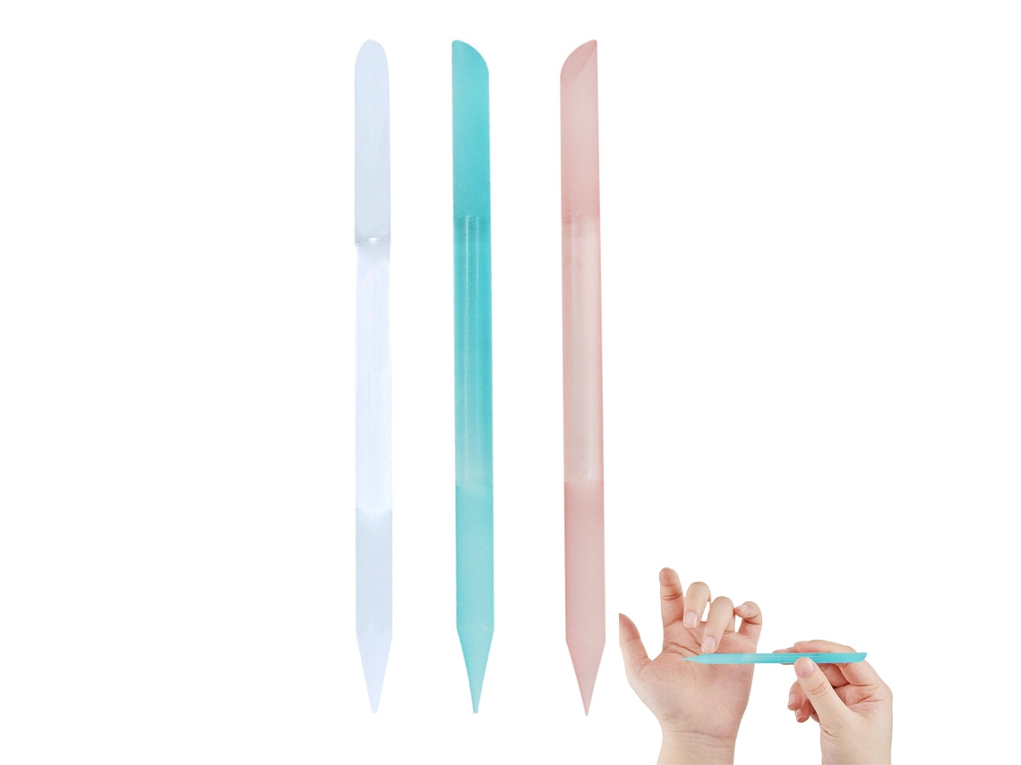 Conjunto de Empurradores de Cutículas de Vidro e Lixa para Unhas Ferramentas Dupla Face para Cuidados de Unhas e Cutículas NEVEANCE