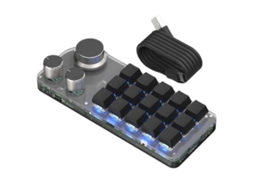 Teclado Programável De 15 Teclas E 3 Botões, Interruptor Azul, Teclado Numérico Hot Swappable, Teclado Para Jogos Com Memória Everley891