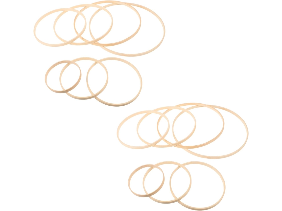 Soimiss Conjunto De 14 Peças De Moldura Redonda De Bambu Para Apanhadores De Sonhos Diy, 25 Cm (10 Polegadas)