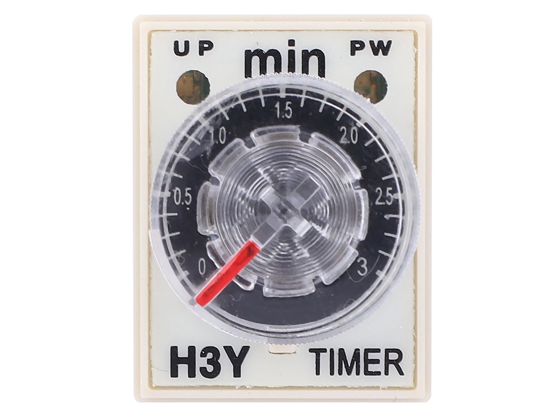 Relé de tempo H3Y 2, retardo de acionamento, 0-3min, 8 pinos, 24V/110V/220VAC