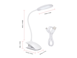 Lâmpada de Mesa Clip on Led Recarregável, Controle Tocante, 3 Níveis de Brilho, Gooseneck Flexível 360° | S/MARCA
