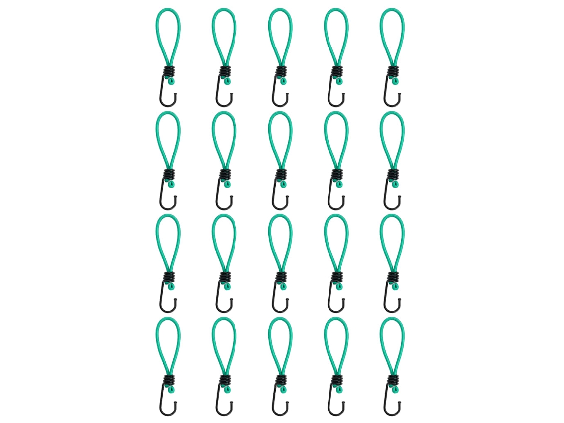 Vidaxl Cordas Elásticas Com Ganchos 20 Pcs 15 Cm