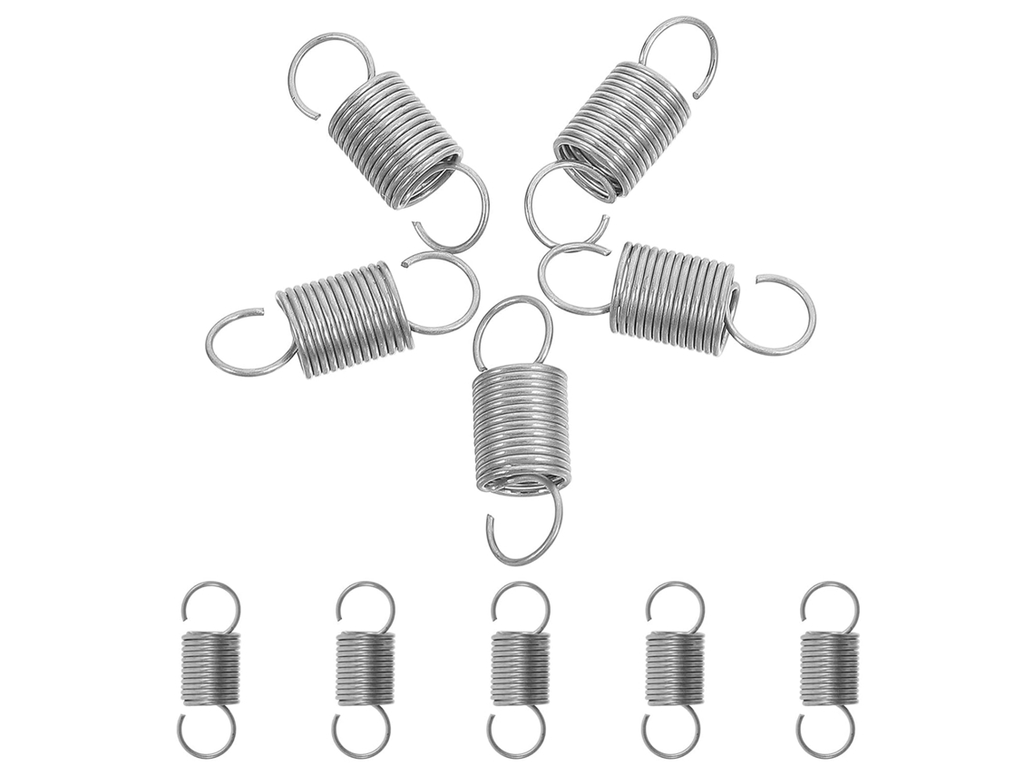 Conjunto De 10 Molas De Extensão Em Aço Inoxidável Com Fio De 0,02 Polegadas De Diâmetro (0,2).