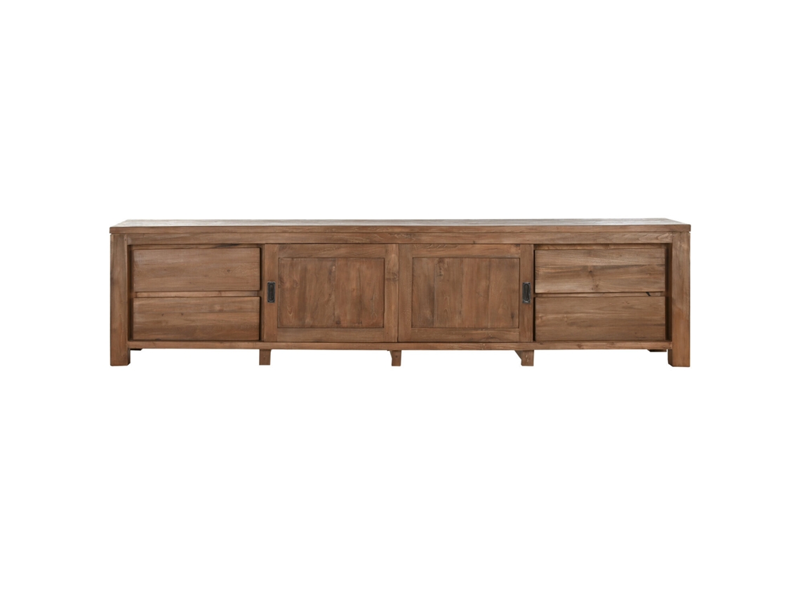 Móvel de Tv em Teca Reciclada com 2 Portas e 4 Gavetas, 250x45x60cm ALEXANDRA HOUSE LIVING