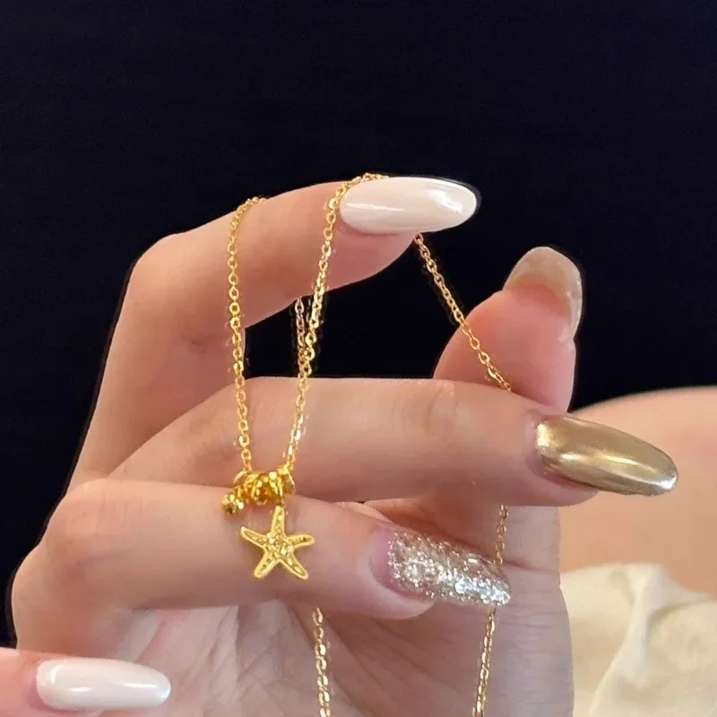 Pingente De Estrela-do-mar Em Gelo Picado Ao Estilo Americano, Um Acessório Retrô, Elegante E Simples.