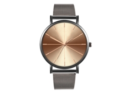 Reloj De Moda Para Parejas Con Correa De Malla Dial Redondo Cuarzo Unisex
