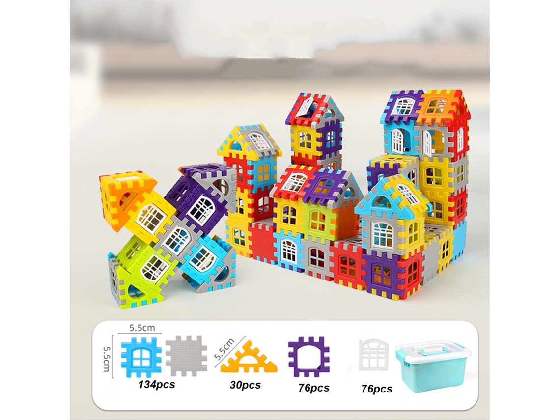 Walshlxq brinquedo de Blocos de Construção para Crianças 3d 240 Peças com 76 Tabelas de Janela