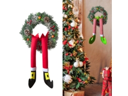 Enfeite de Natal Guirlanda com Pai Natal e Duende LAXISCREED
