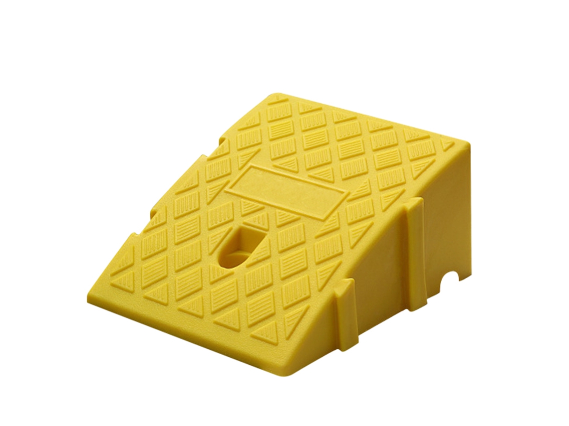 Rampa de plástico BRILVIBERA com borda, 13 cm de altura, para entrada de veículos, antiderrapante, amarela