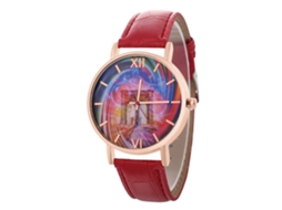Relógio de quartzo unissex elegante e casual, ideal para presentear casais (vermelho vivo)